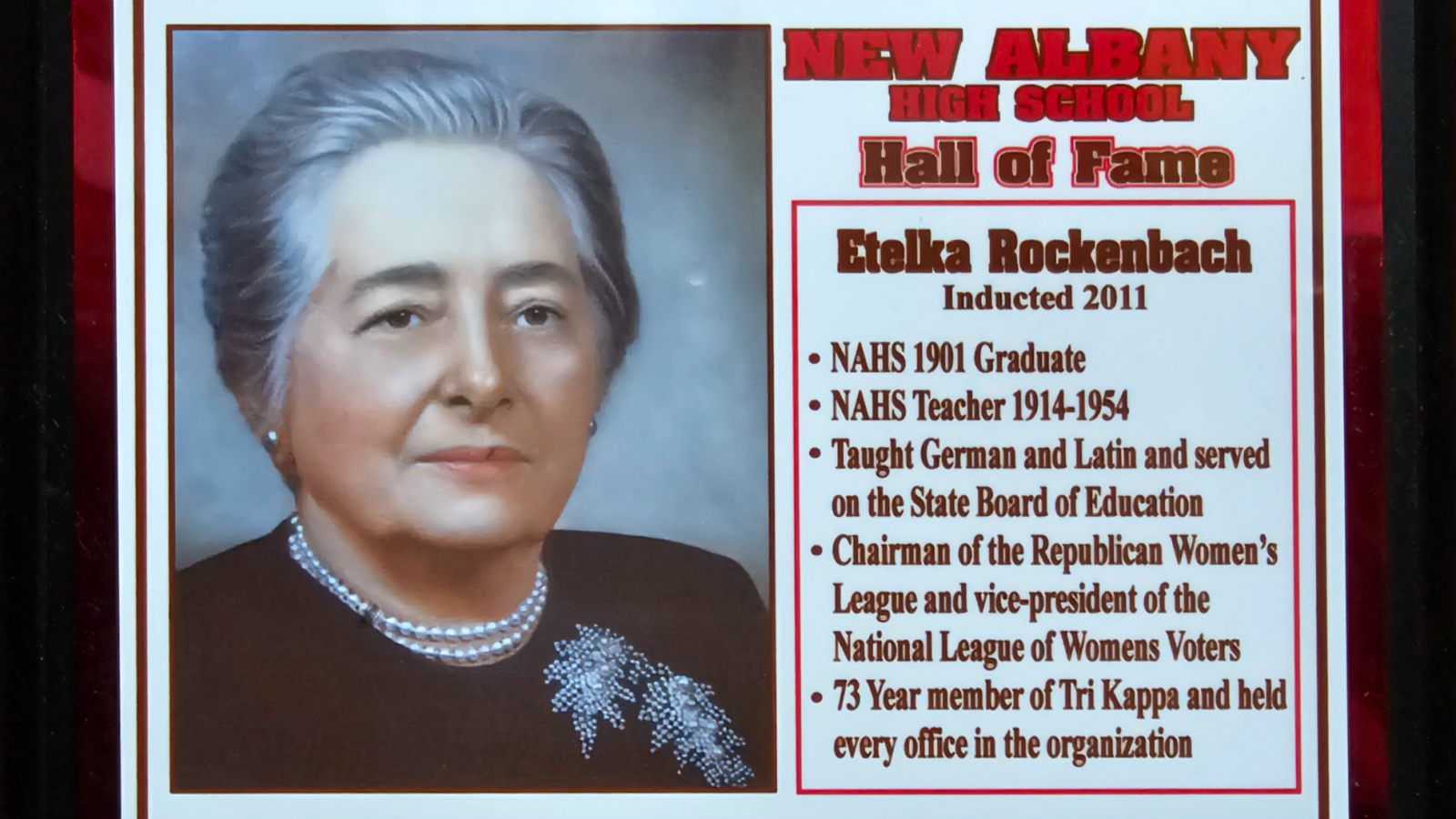 Etelka Rockenbach NAHS Plaque