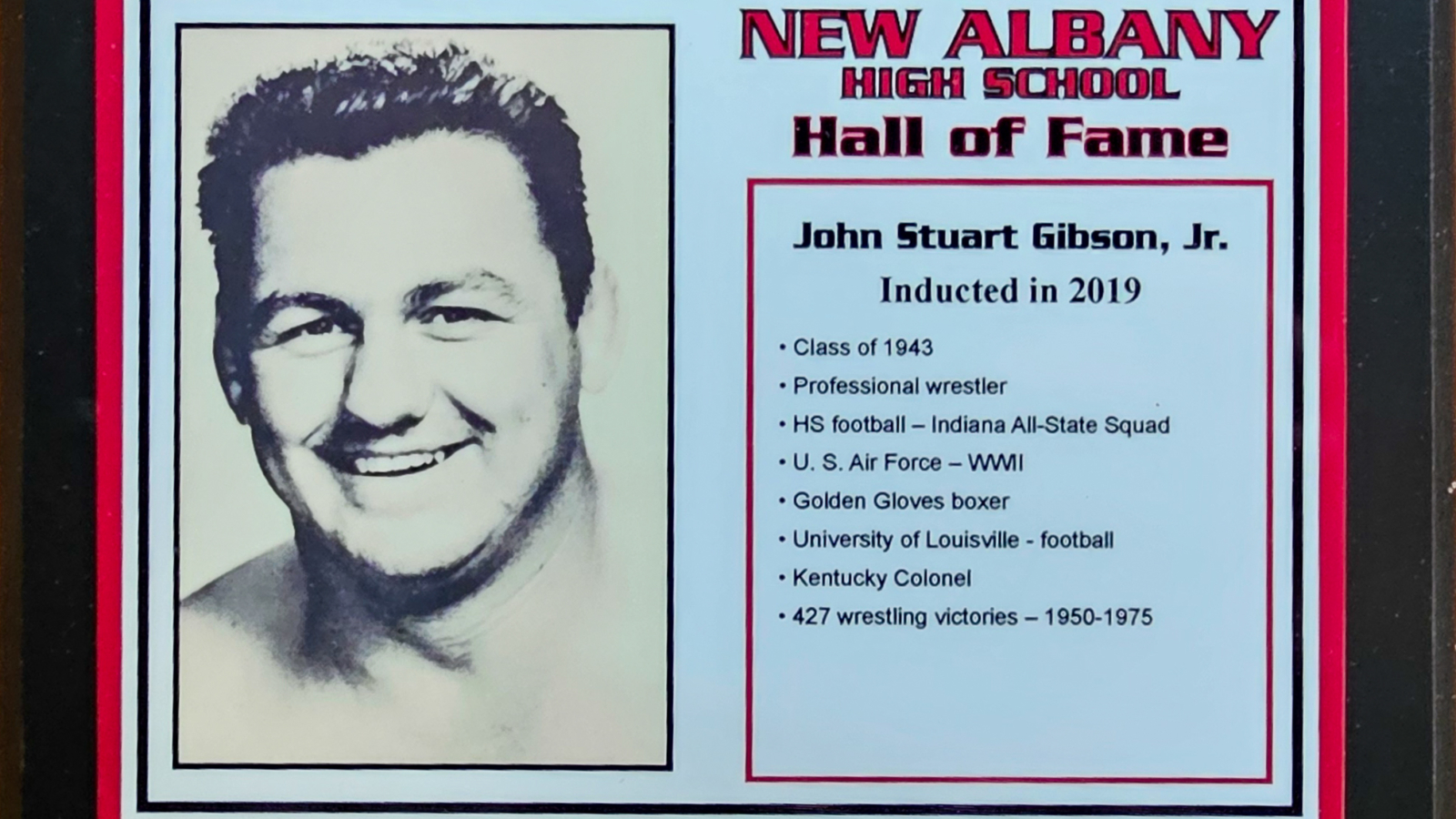John Stuart Gibson, Jr. NAHS Plaque