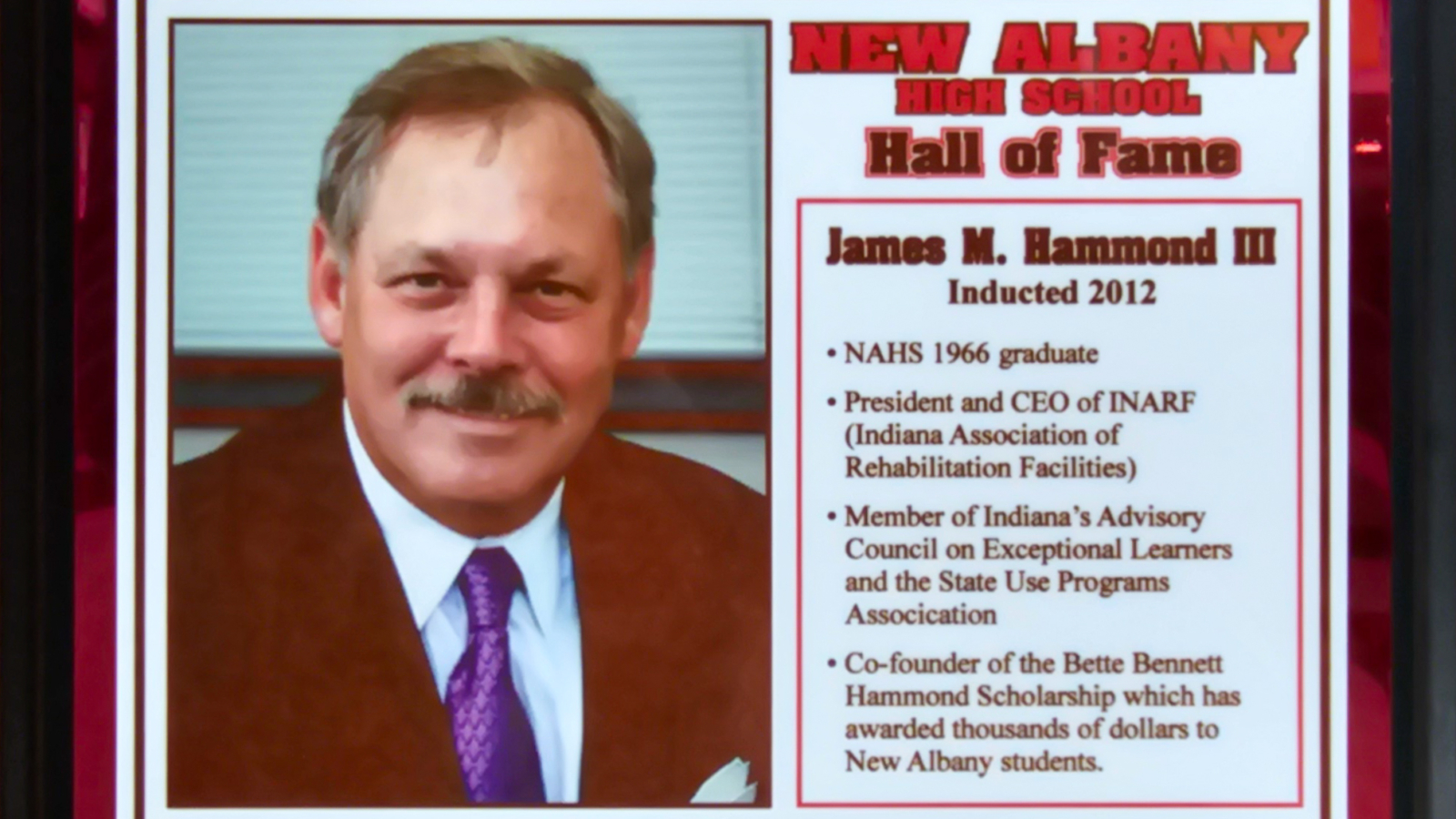 James M. Hammond III NAHS Plaque