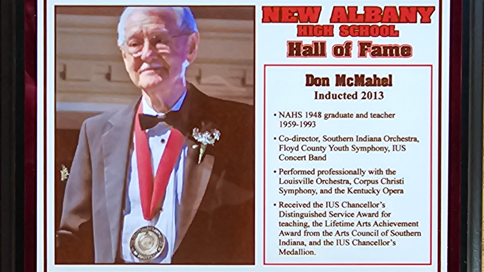 Don McMahel NAHS Plaque