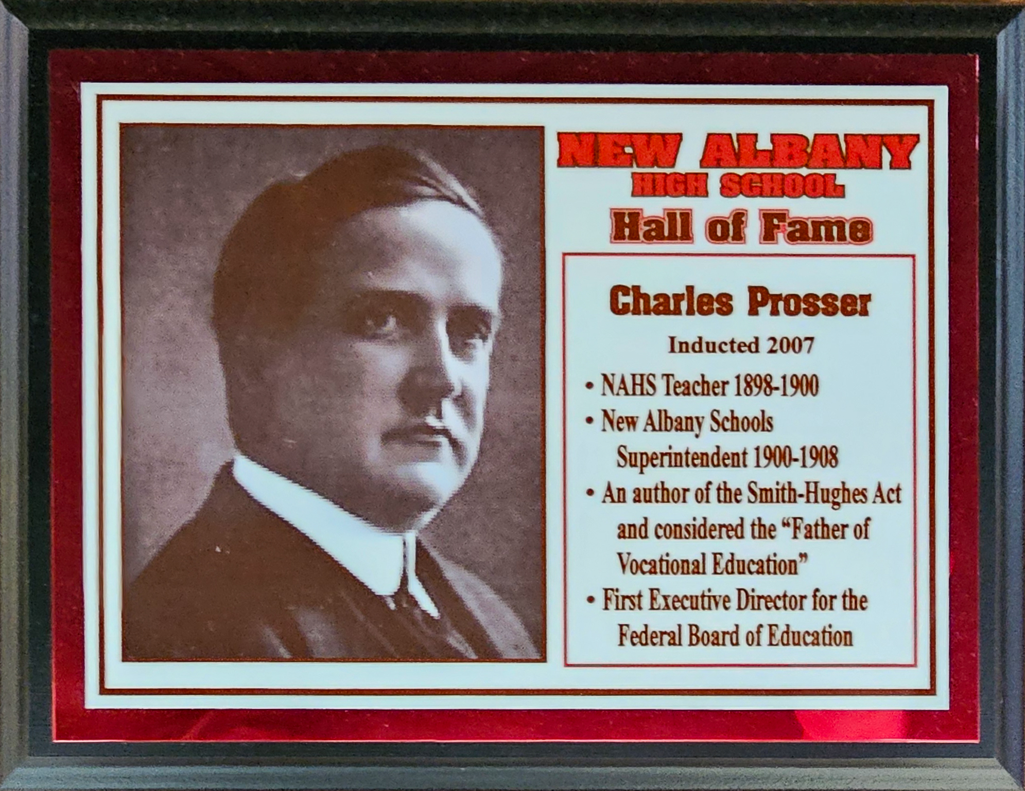 Charles Prosser NAHS Plaque
