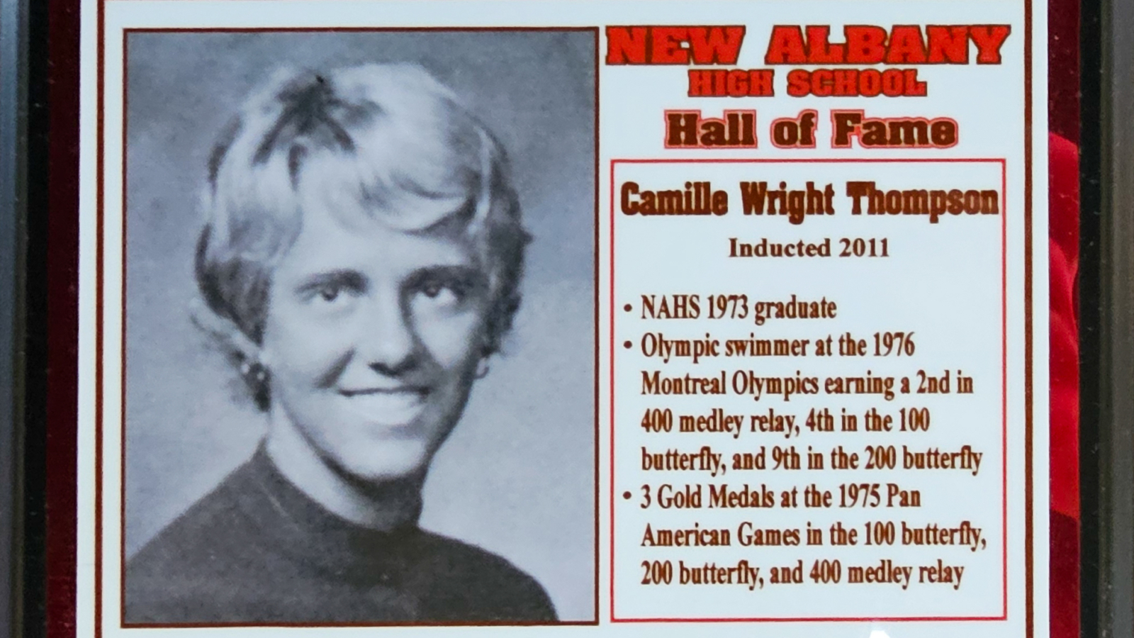 Camille Wright Thompson NAHS Plaque