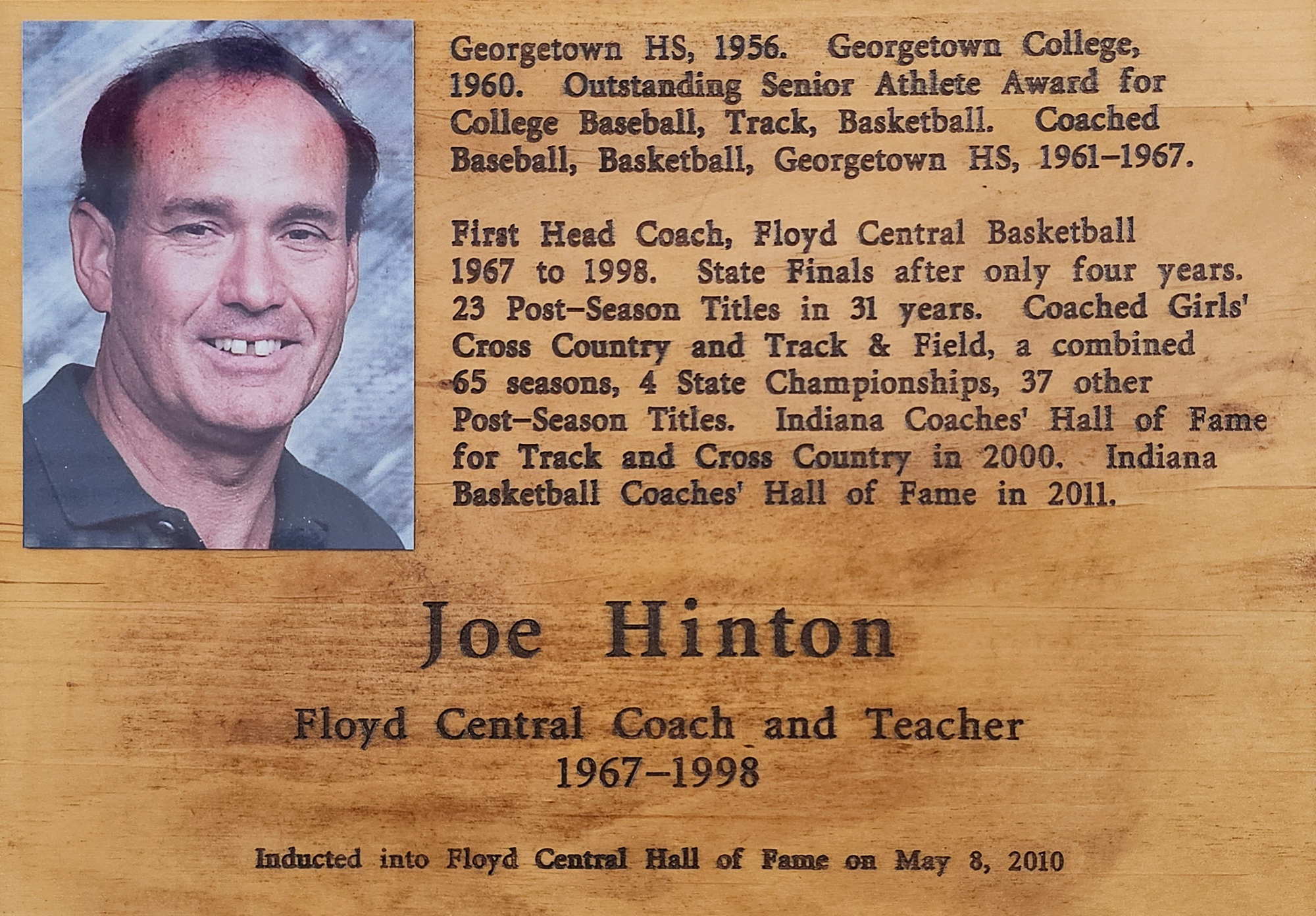 Joe Hinton FCHS Plaque 2010