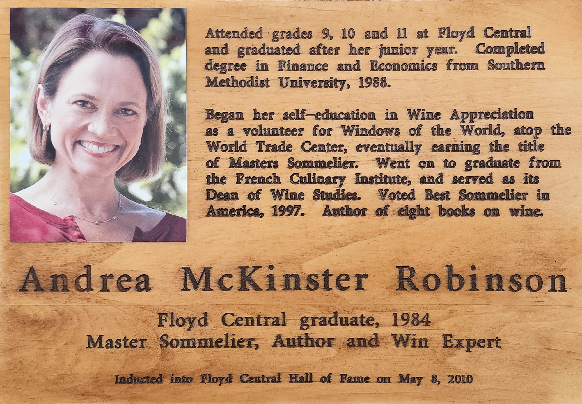 Andrea McKinster Robinson FCHS Plaque 2010