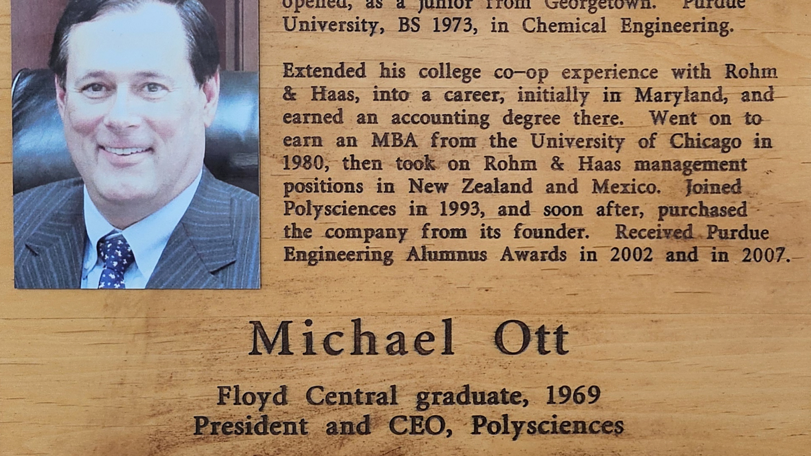 Michael Ott FCHS Plaque 2011
