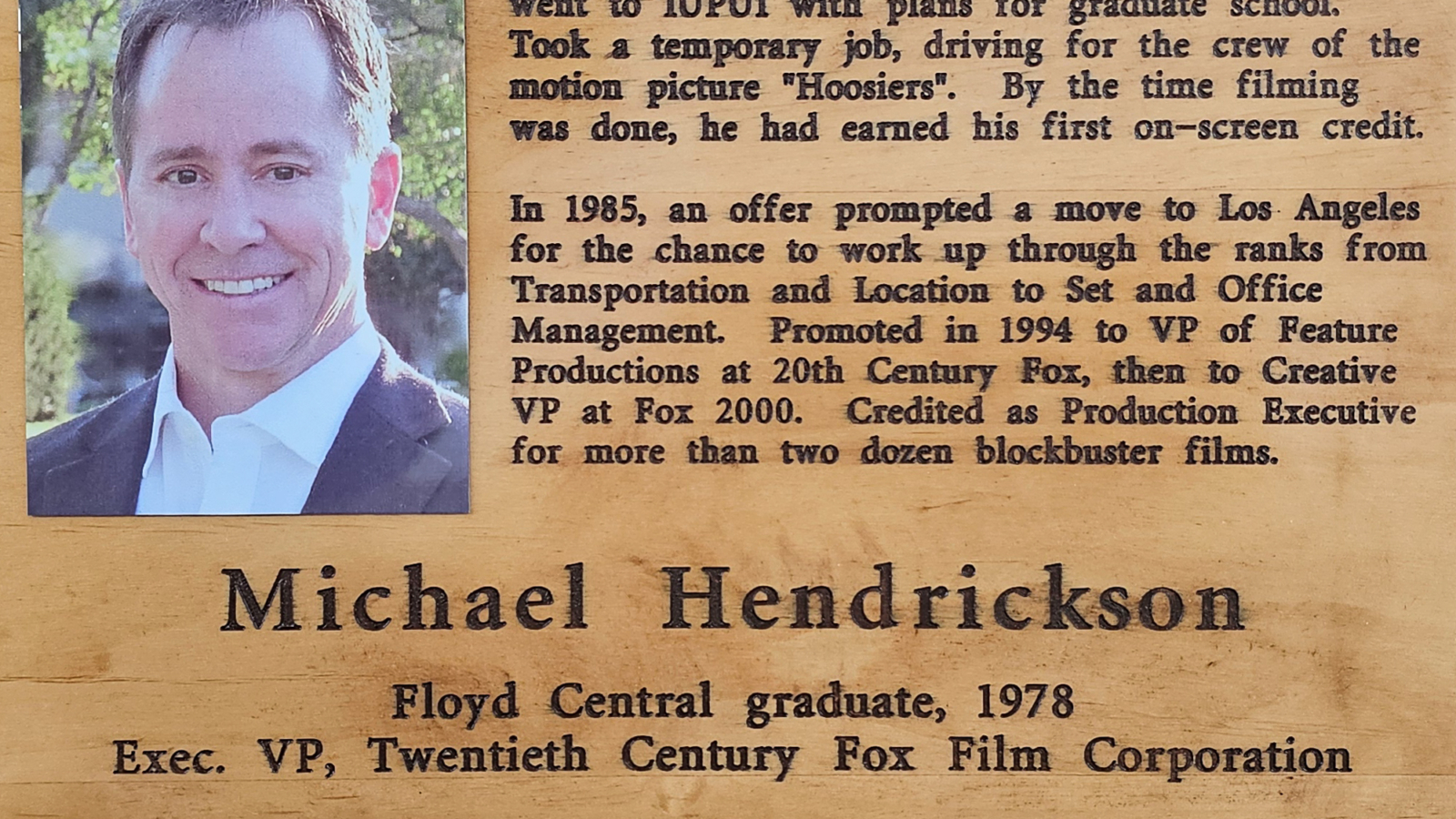 Michael Hendrickson FCHS Plaque 2011