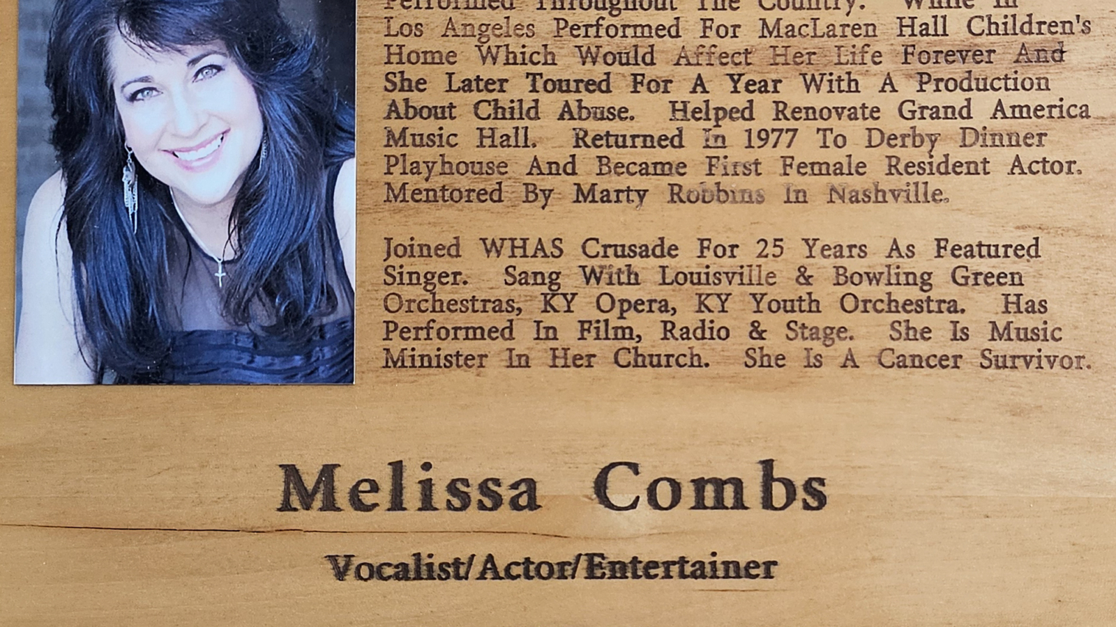 Melissa Combs FCHS Plaque 2017