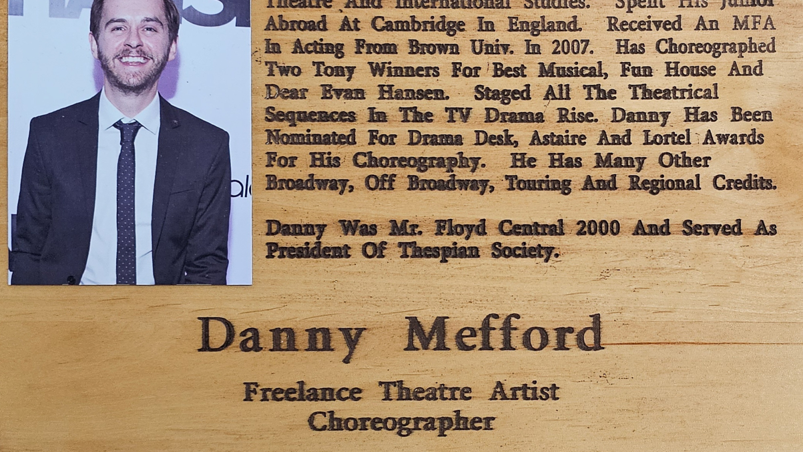 Danny Mefford FCHS Plaque 2018