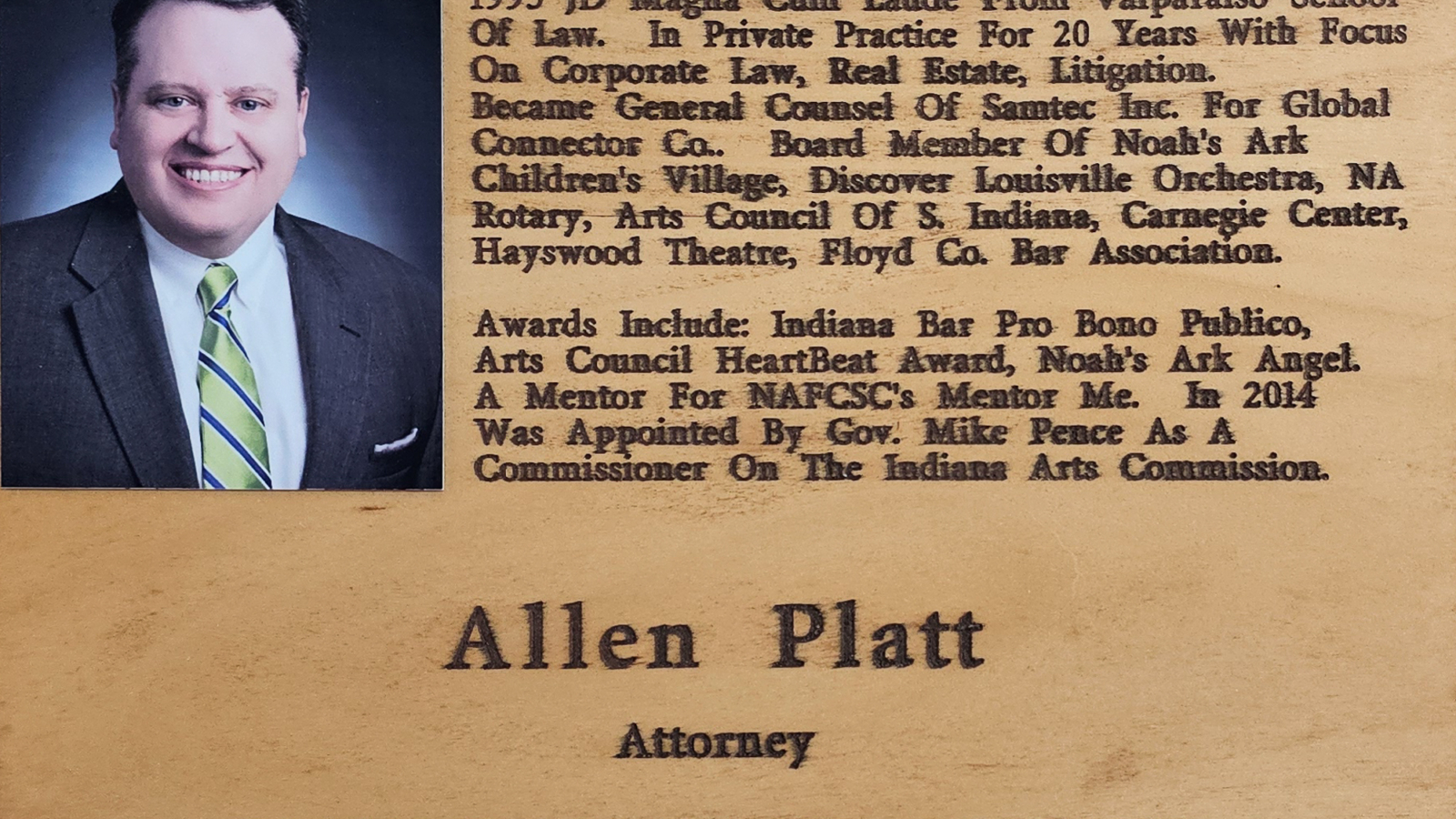 Allen Platt FCHS Plaque 2017