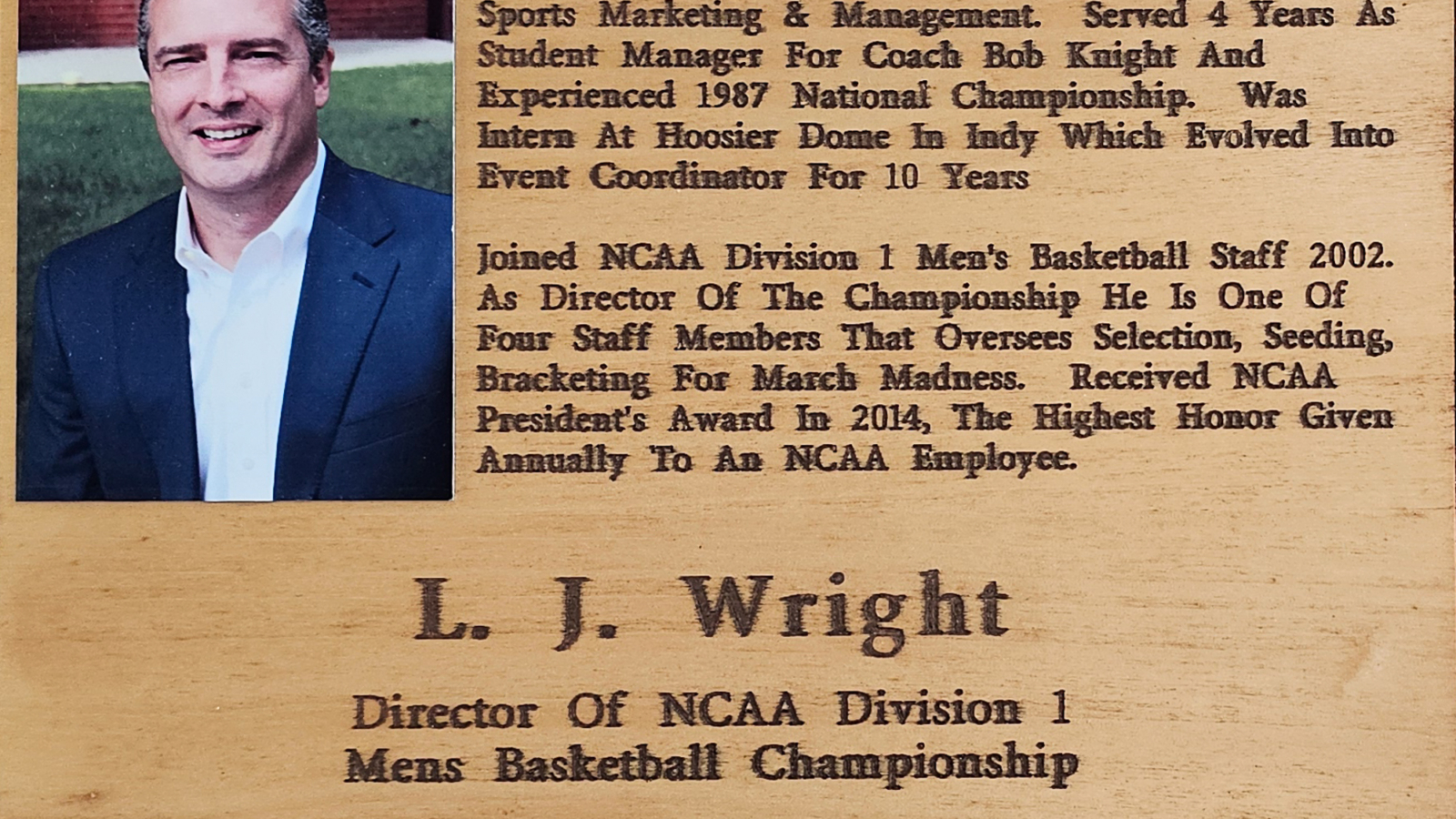 L.J. Wright FCHS Plaque 2017