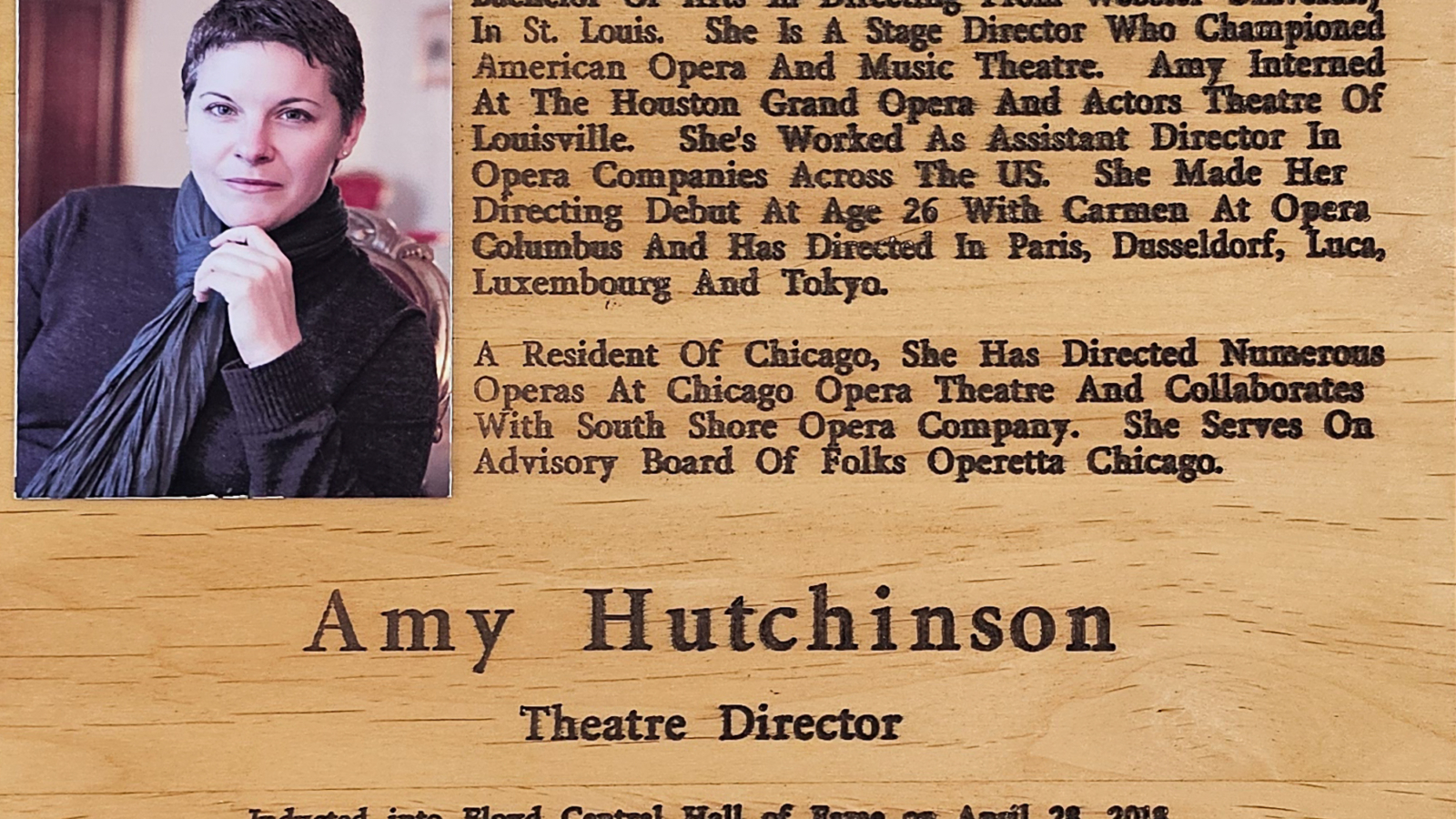 Amy Hutchinson FCHS Plaque 2018